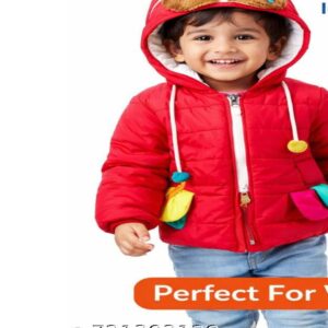 Cute Animal Character Hooded Winter Jacket for Toddlers - Red